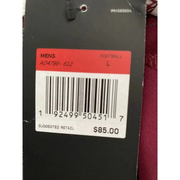 Nike Vapor Untouchable Football Pants Mens Size Large  Maroon Knee Pads MSRP $85 - Picture 9 of 9